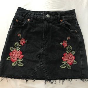 Black Denim Skirt